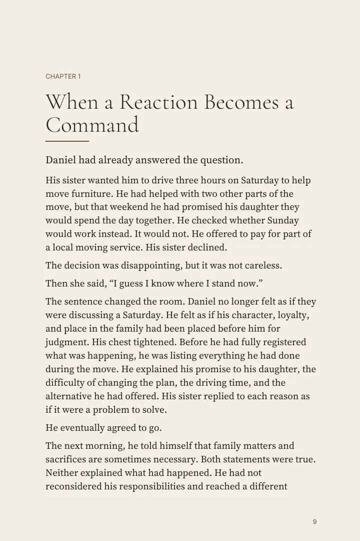 Chapter opening page titled When a Reaction Becomes a Command